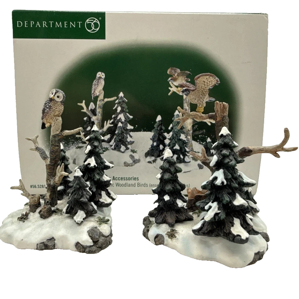 Dept 56 Village Accessories Majestic Woodland Birds Set Of 2 52814 w/Box